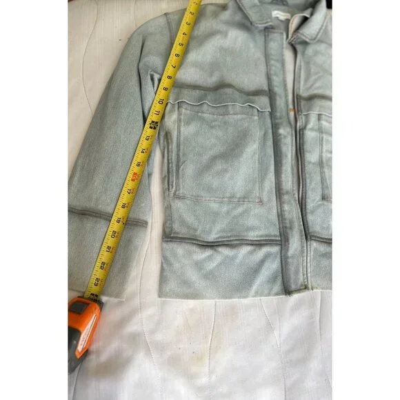 Hemsmith Jean Jacket Men’s Small Utility Zip Front Oversized Workwear Style Pock - Picture 5 of 13